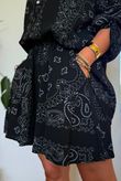 Ole Bubble Cotton Bandana Shorts Black